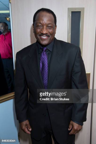 Radio personality Donnie Simpson attends Dick Gregory Celebration Of Life at City of Praise Family Ministries on September 16, 2017 in Landover,...