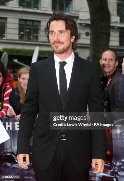 Christian Bale at the premiere of the new Batman film, The Dark Knight Rises at the Odeon Leicester Square, London.