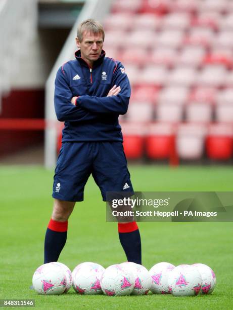 Great Britain coach Stuart Pearce during a training session at the Riverside stadium, Middlesbrough.