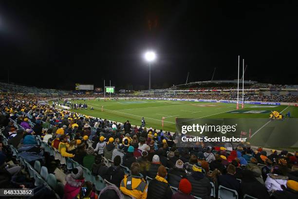 General view during The Rugby Championship match between the Australian Wallabies and the Argentina Pumas at Canberra Stadium on September 16, 2017...