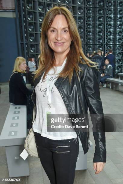 Emily Oppenheimer attends the Versus SS18 catwalk show during London Fashion Week September 2017 at Central St Martins on September 17, 2017 in...