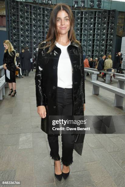 Julia Restoin Roitfeld attends the Versus SS18 catwalk show during London Fashion Week September 2017 at Central St Martins on September 17, 2017 in...