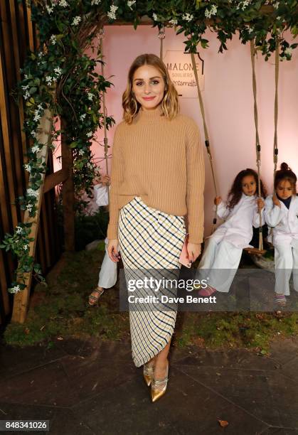 Olivia Palermo attends the Malone Souliers London Fashion Week SS18 Presentation on September 17, 2017 in London, England.