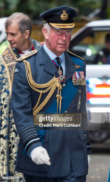 Prince Charles, Prince of Wales after a Service to mark the 77th anniversary of The Battle Of Britain at Westminster Abbey on September 17, 2017 in...
