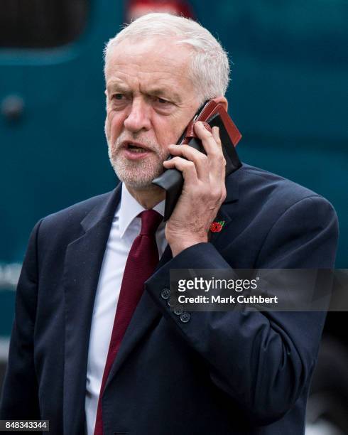 Jeremy Corbyn after a Service to mark the 77th anniversary of The Battle Of Britain at Westminster Abbey on September 17, 2017 in London, England.
