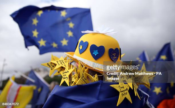 Pro-EU Liberal Democrat supporters hold an Exit for Brexit rally during the second day of the Liberal Democrats Autumn Conference at the Bournemouth...