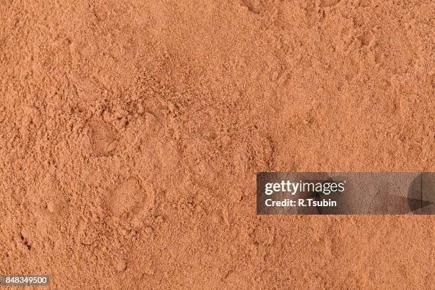 top view on cocoa powder - en poudre photos et images de collection