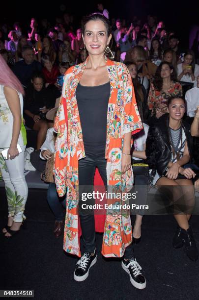 Model Maria Reyes is seen at the Maya Hanse show during Mercedes-Benz Fashion Week Madrid Spring/Summer 2018 at Ifema on September 15, 2017 in...
