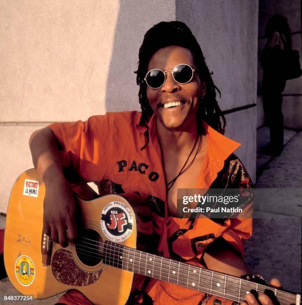 Portrait of Majek Fashek at the China Club in Chicago, Illinois , August 15, 1992.