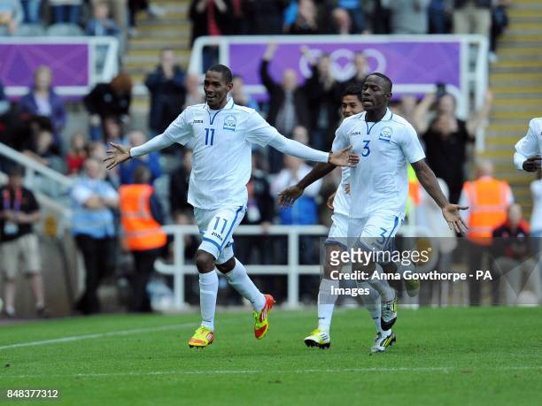 Honduras' Jerry Bengtson celebrates his goal during the Group D match at St James' Park, Newcastle.