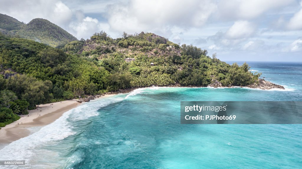 Aerial view of Anse Intendance -  Mahe Island