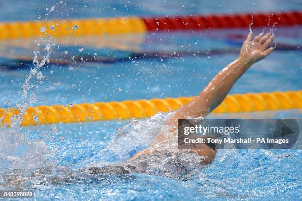 Republic of Ireland's Melanie Nocher during her Women's 200m Backstroke Heat 2 at the Aquatics Centre, London.