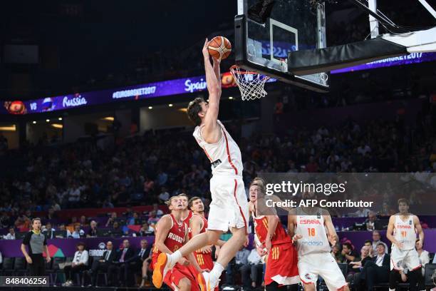 Spain's Pau Gasol goes for the basket during the FIBA Eurobasket 2017 men`s 3rd game match between Spain and Russia at Fenerbahce Ulker Sport arena...