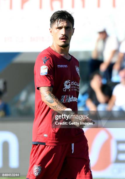 Fabio Pisacane of Cagliari Calcio during the Serie A match between Spal and Cagliari Calcio at Stadio Paolo Mazza on September 17, 2017 in Ferrara,...