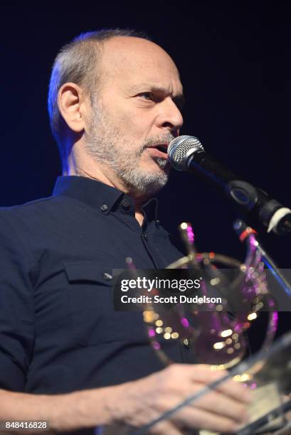 Musician Wayne Kramer of MC5 is honored with an award at the second annual Rock for Recovery benefit concert at The Fonda Theatre on September 16,...