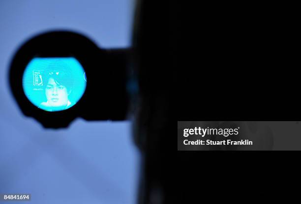 Ryo Ishikawa of Japan attends a press conference after practice of the Northern Trust Open at the Riviera Country Club February 17, 2009 in Pacific...