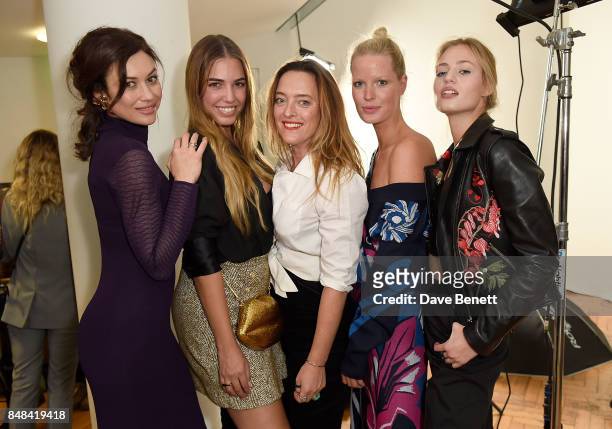 Olga Kurylenko, Amber Le Bon, Alice Temperley, Caroline Winberg and Cosima Auermann attend Temperley London Fashion Show SS 18 during London Fashion...