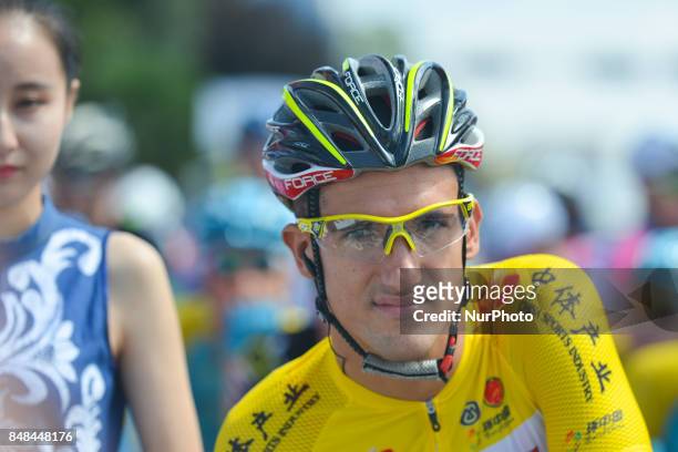 Liam Bertazzo from Wilier Triestina-Selle Italia team ahead of the fifth and final stage of the 2017 Tour of China 1, the 128.5 km Anshun Circuit...