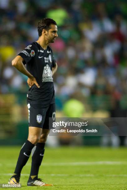 Raul Lopez of Pachuca looks on during the 9th round match between Leon and Pachuca as part of the Torneo Apertura 2017 Liga MX at Leon Stadium on...