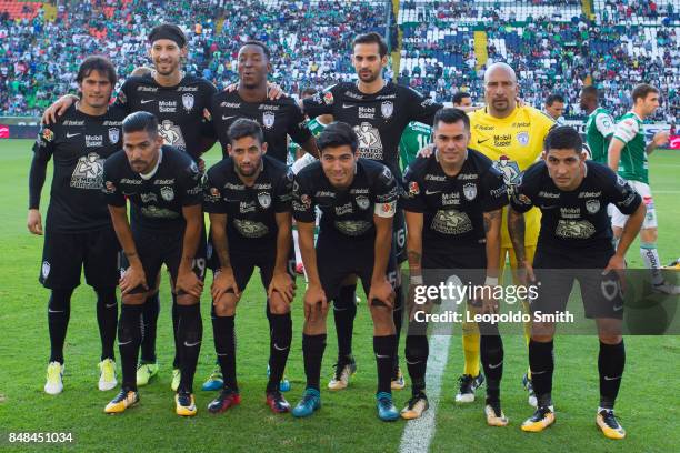 Players of Pachuca pose for a photo prior the 9th round match between Leon and Pachuca as part of the Torneo Apertura 2017 Liga MX at Leon Stadium on...