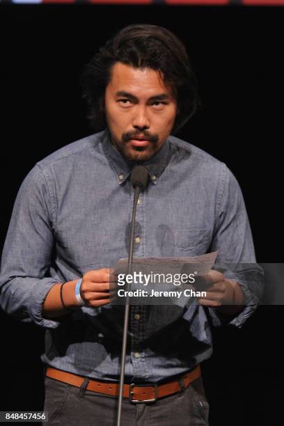 Short Cuts Jury member Johnny Ma speaks on stage the 2017 TIFF Awards Ceremony at TIFF Bell Lightbox on September 17, 2017 in Toronto, Canada.