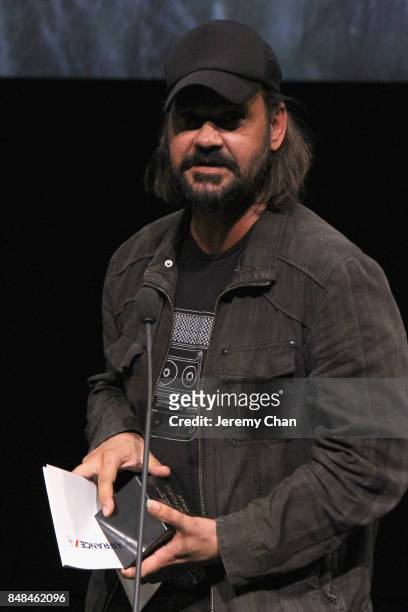 Director Warwick Thornton speaks on stage after being awarded the 2017 Toronto Platform Prize for 'Sweet Country' at the 2017 TIFF Awards Ceremony at...