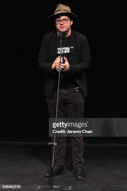 Midnighht Madness Programmer Peter Kuplowsky speaks on stage at the 2017 TIFF Awards Ceremony at TIFF Bell Lightbox on September 17, 2017 in Toronto,...