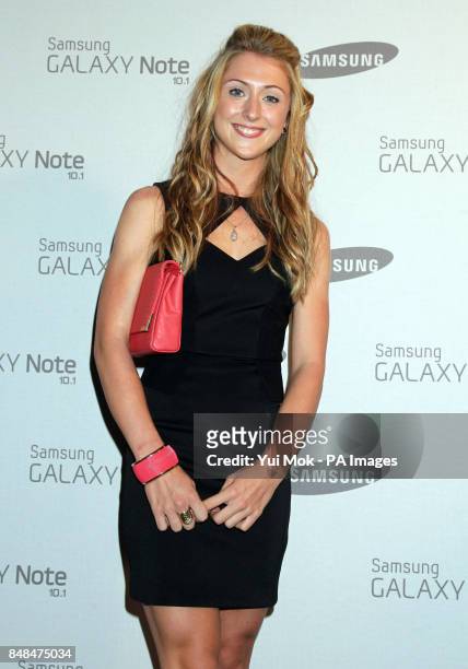 Laura Trott arriving for the Samsung VIP Galaxy Note 10.1 launch party, at One Mayfair in central London.