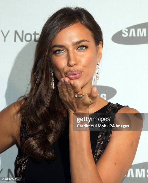 Irina Shayk arriving for the Samsung VIP Galaxy Note 10.1 launch party, at One Mayfair in central London.