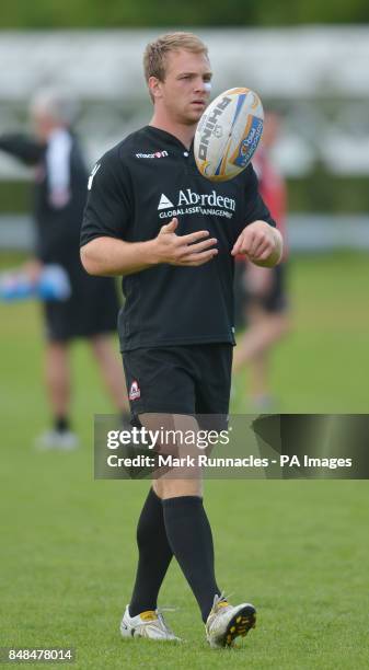 August 16th 2012. Murrayfield Stadium Edinburgh. Edinburgh Rugby new boy Greig Tonks at a training session at Murrayfield Stadium today.