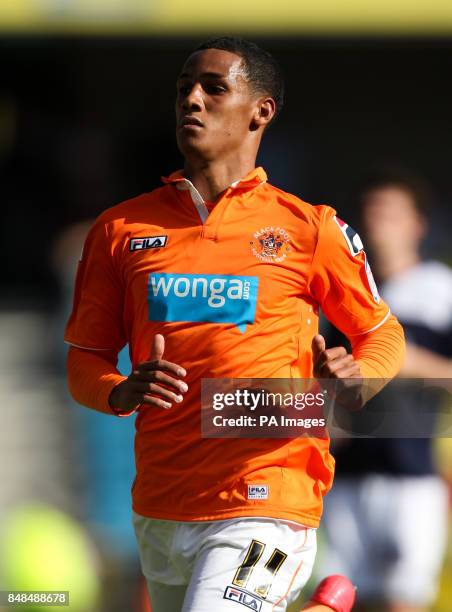 Blackpool's Thomas Ince during the npower Championship match at The Den, London.