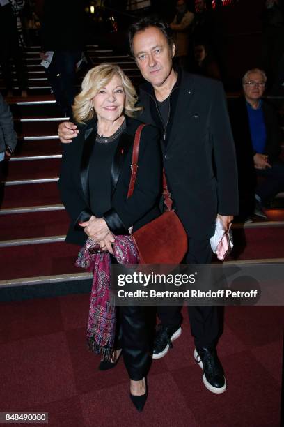 Nicoletta and her husband Jean Christophe Molinier attend Sylvie Vartan Performs at L'Olympia on September 16, 2017 in Paris, France.