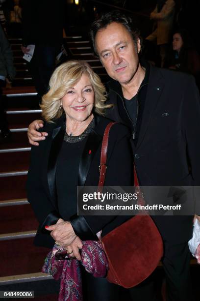 Nicoletta and her husband Jean Christophe Molinier attend Sylvie Vartan Performs at L'Olympia on September 16, 2017 in Paris, France.