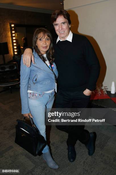 Jackie Lombard and Tony Scotti attend Sylvie Vartan performs at L'Olympia on September 15, 2017 in Paris, France.