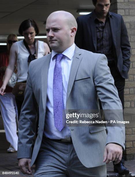 British Transport Police officer Pc David Lynch of Comfrey Road, Stotfold, Hitchin, Hertfordshire, who hit cyclist Joseph Belmonte, leaving him...