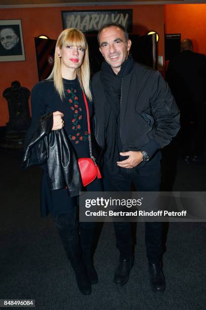 Nikos Aliagas and his companion Tina Grigoriou attend Sylvie Vartan Performs at L'Olympia on September 16, 2017 in Paris, France.