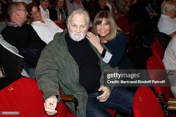 Chantal Goya and her husband Jean-Jacques Debout attend Sylvie Vartan Performs at L'Olympia on September 16, 2017 in Paris, France.