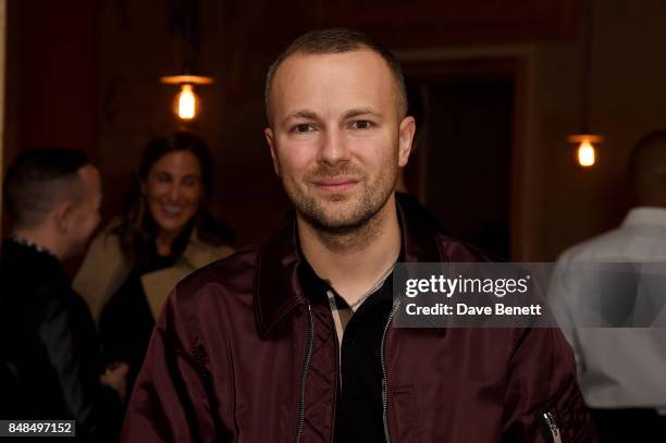 Gosha Rubchinskiy attends the private view of Burberry's 'Here We Are' exhibition, which opens to the public on the 18th September, at The Old...