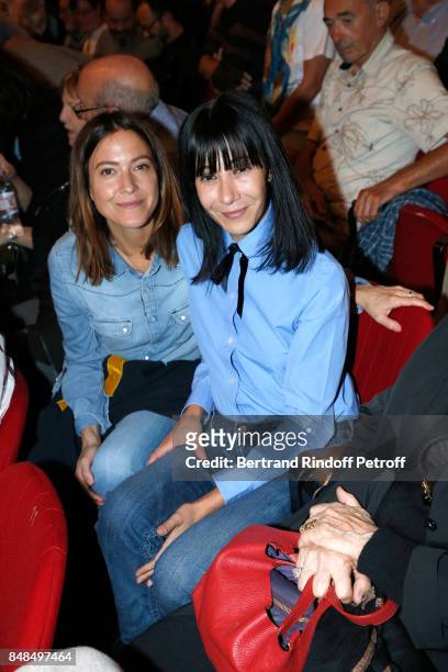 Singer Keren Ann and stylist Bouchra Jarrar attend Sylvie Vartan Performs at L'Olympia on September 16, 2017 in Paris, France.