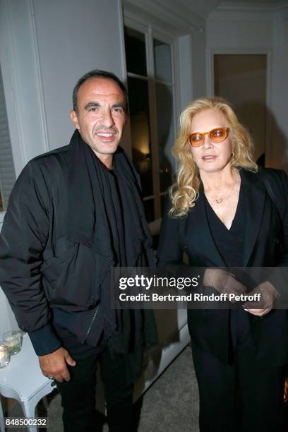 Nikos Aliagas and Sylvie Vartan attend the Dinner after Sylvie Vartan performed at L'Olympia on September 16, 2017 in Paris, France.