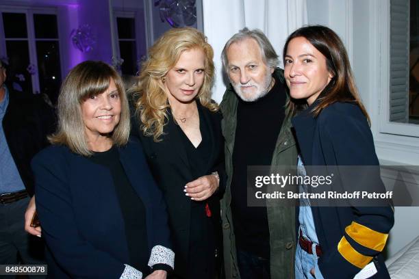 Singers Chantal Goya, Sylvie Vartan, Jean-Jacques Debout and Keren Ann attend the Dinner after Sylvie Vartan performed at L'Olympia on September 16,...