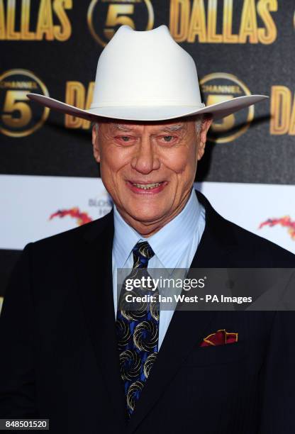 Larry Hagman arrives at the Channel 5 Dallas launch party at Old Billinsgate in London.