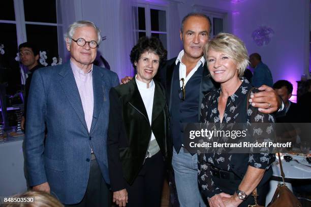 Editor Bernard Fixot, his wife Valerie-Anne Giscard d'Estaing, lawyer Roland Perez and journalist Sophie Davant attend the Dinner after Sylvie Vartan...
