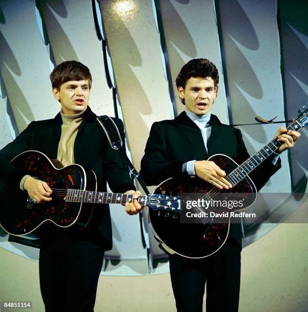 Photo of EVERLY BROTHERS, L-R: Phil Everly and Don Everly - performing on tv show