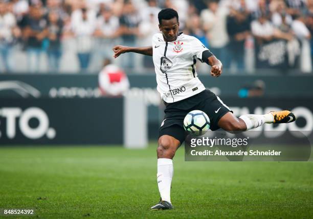 Jo of Corinthians in action during the match between Corinthians and Vasco da Gama for the Brasileirao Series A 2017 at Arena Corinthians Stadium on...