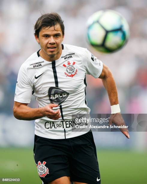 Pablo Escobar of Corinthians and China of Vasco da Gama in action during the match between Corinthians and Vasco da Gama for the Brasileirao Series A...