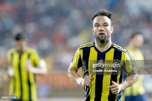 Mathieu Valbuena of Fenerbahce gestures during 5th week of the Turkish Super Lig match between Aytemiz Alanyaspor and Fenerbahce at the Bahcesehir...