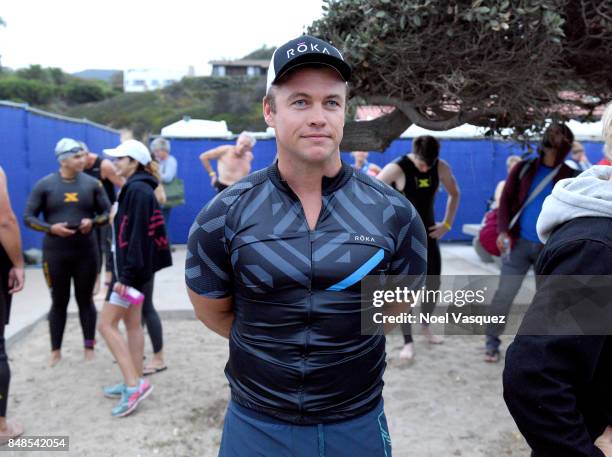 Participates in the Nautica Malibu Triathlon at Zuma Beach on September 17, 2017 in Malibu, California.