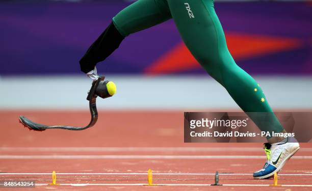 Australia's Kelly Cartwright in the Women's Long Jump T42/44 in the Olympic Stadium, London.