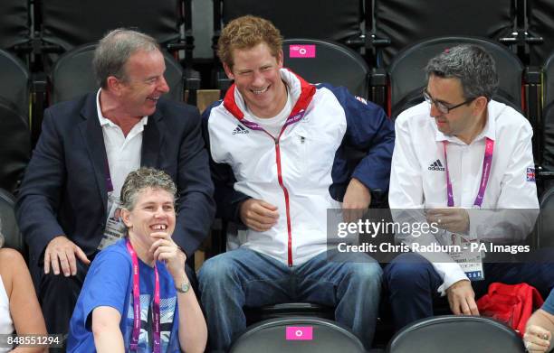 Prince Harry attends the Women's Goalball on day six of the London 2012 Paralympic Games at The Copper Box in the Olympic Park.